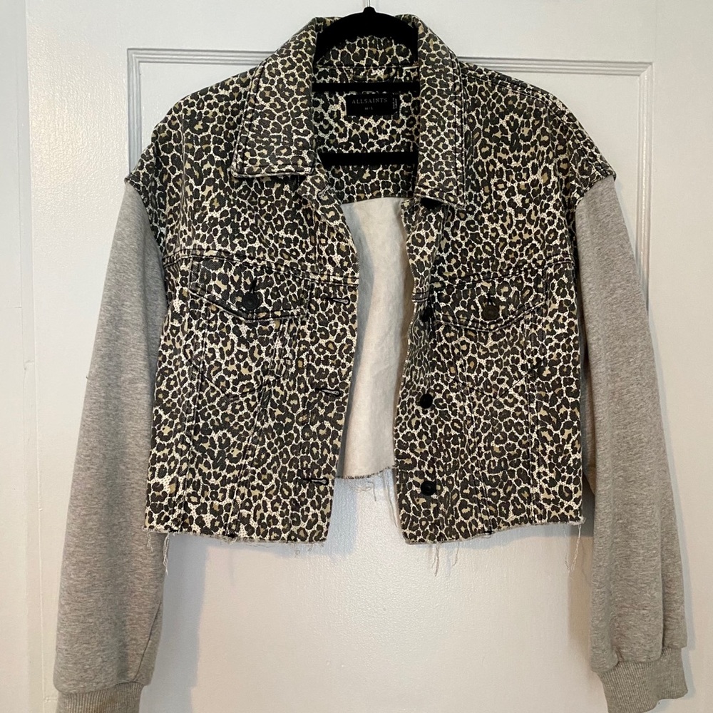 ALLSAINTS Leopard Crop Jacket